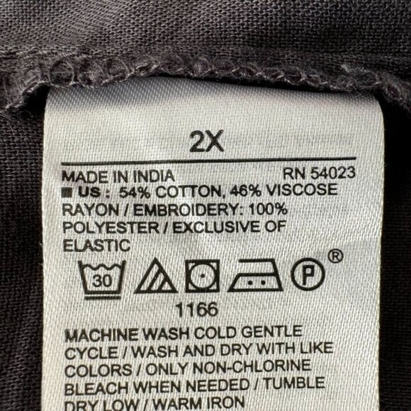 Old Navy Gray Embroidered Long Raglan Ballon Sleeve Boho Midi Dress Plus Size 2X - Picture 10 of 13